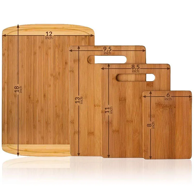 

Chinese Eco-friendly Products 4-piece Set Reversible Bamboo Kitchen Cutting Board