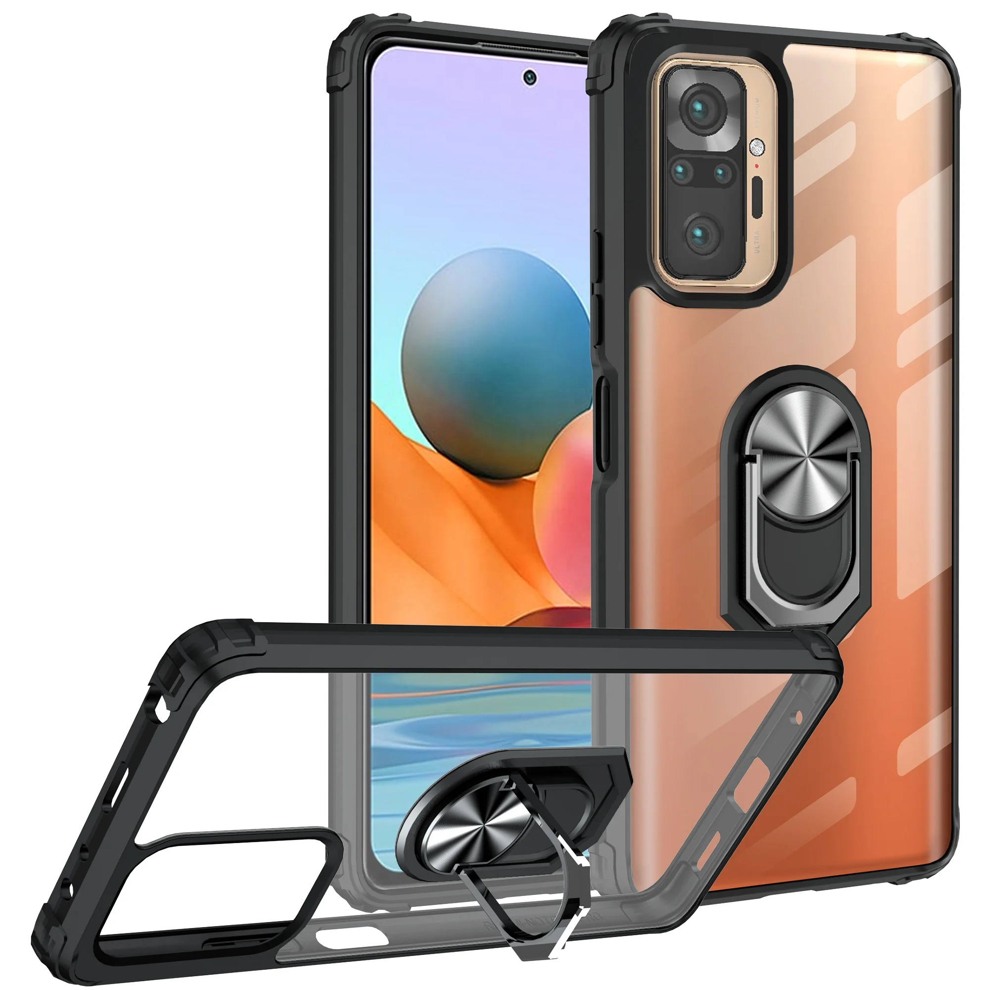 

Saiboro Car Mount Magnetic ring kickstand cell phone back cover for xiaomi redmi note 10 pro/note 10 4g/note 10s, Multi colors