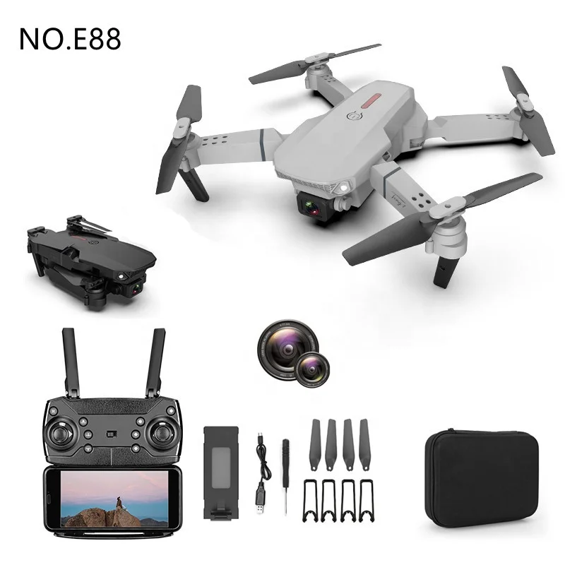 

Free sample drone Folding HD aerial photography quadcopter model toy remote control UAV dual 4K camera e88 RC drone parrot drone