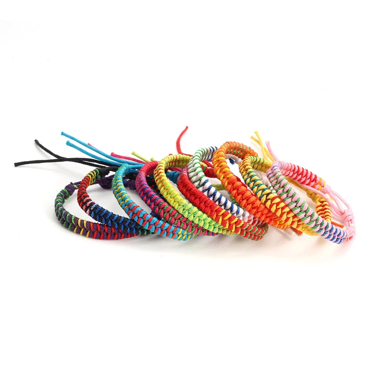 

New Style Handmade Braided Elastic Adjustable Rope Bracelets Friendship Tassel Rope Bracelets, Multi-colors