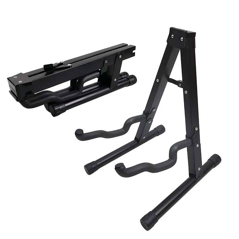 

Paisen 2021 Folding Portable Stainless Steel A Frame Floor Rack Guitar Stand For Acoustic Electric Guitar, Black