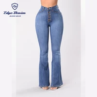 

Wholesale high waisted women denim jean straight denim pants wide leg women's trousers
