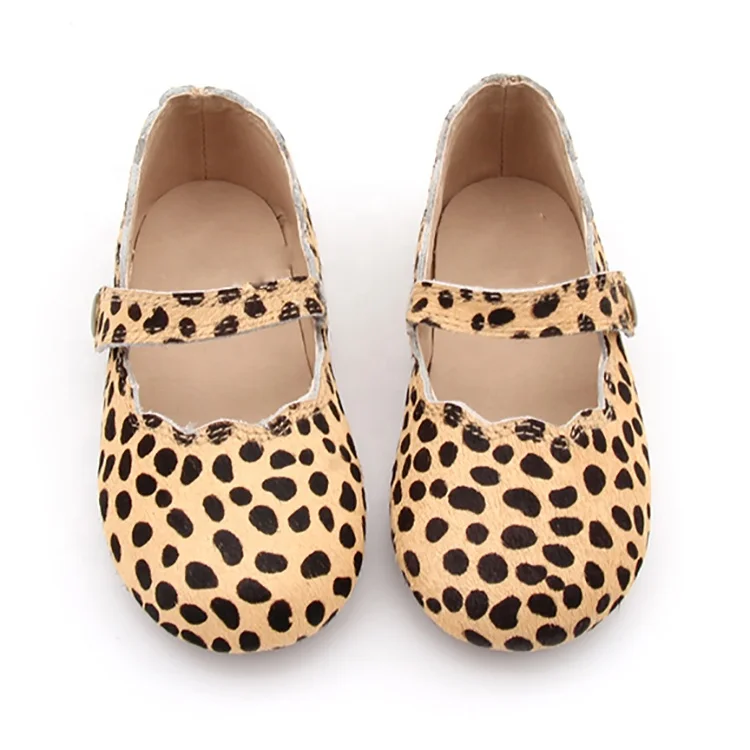 
Popular RTS Mary Jane Shoes Genuine Leather Leopard Soft sole Girls Shoes 