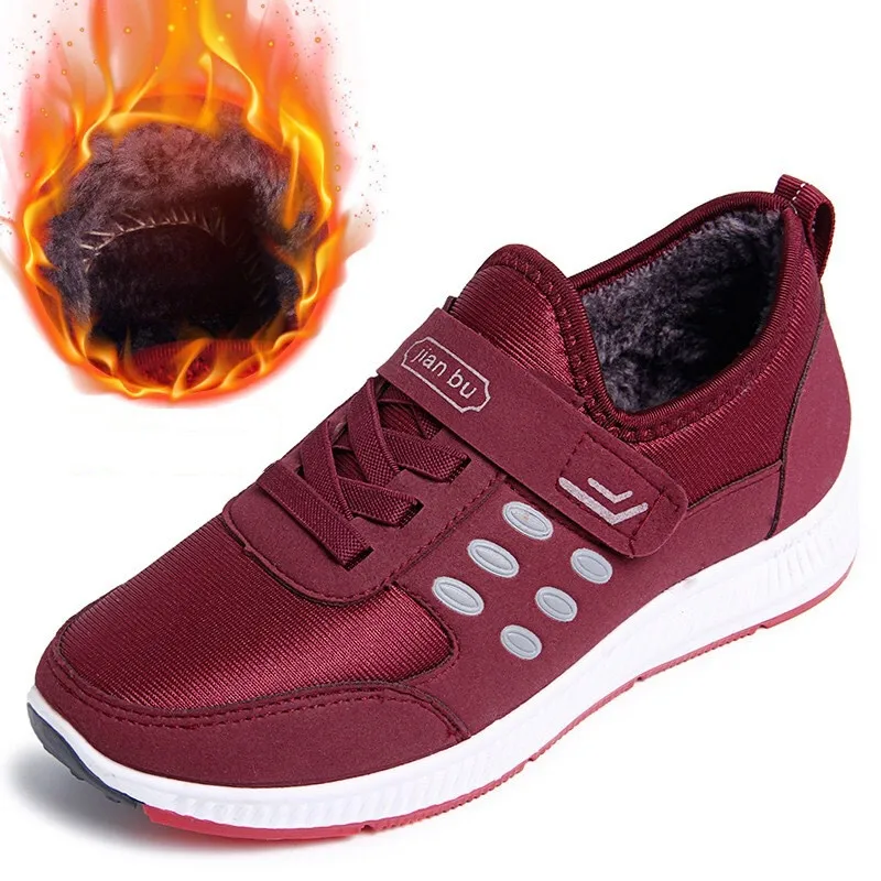

walking style shoes middle-aged and elderly shoes leisure plus velvet cotton shoes, Customized color