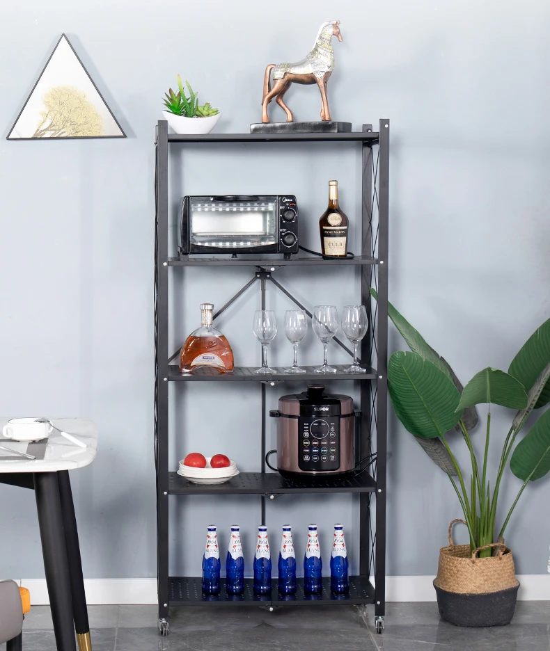 

Wholesale living room bathroom bedroom folding kitchen storage shelf rack with wheels organizer, Optional
