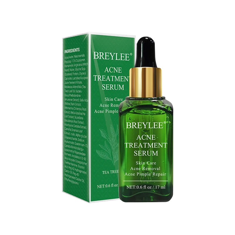 

17ml BREYLEE natural tea tree acne spot treatment serum skin care 17ml Amazon hot sale, As photo