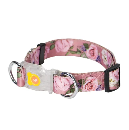 

Flower Style LED Dog Collar Locking Pet Collar Small Dog Collar for dog