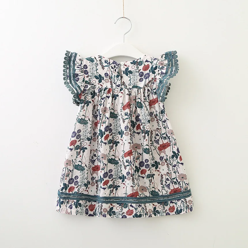 

Wholesale European style summer flying sleeveless baby girls cotton dresses