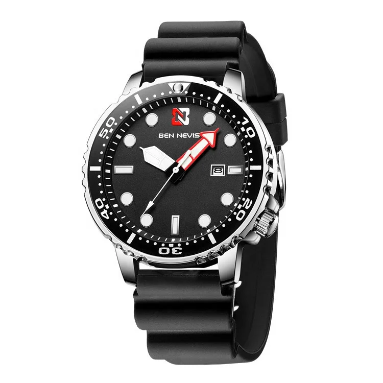 

Luxury Brand Rotating Bezel Big Face Wristwatches Sport Black Army Wrist Watches For Men Orologio Uomo