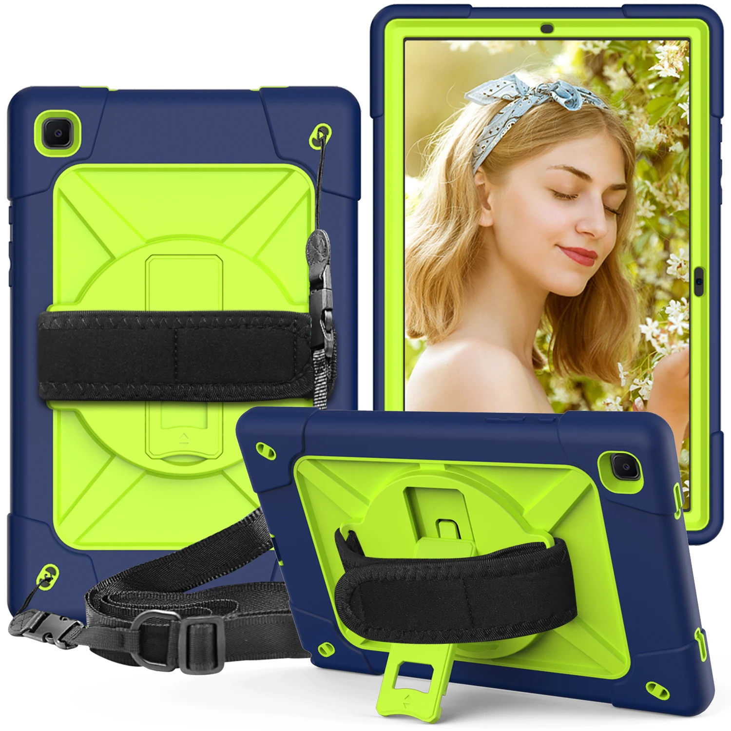 

Light Duty Rugged Full-Body Hybrid Shockproof Drop Protection Cover with Kickstand for Samsung Tab A7 T500/T505