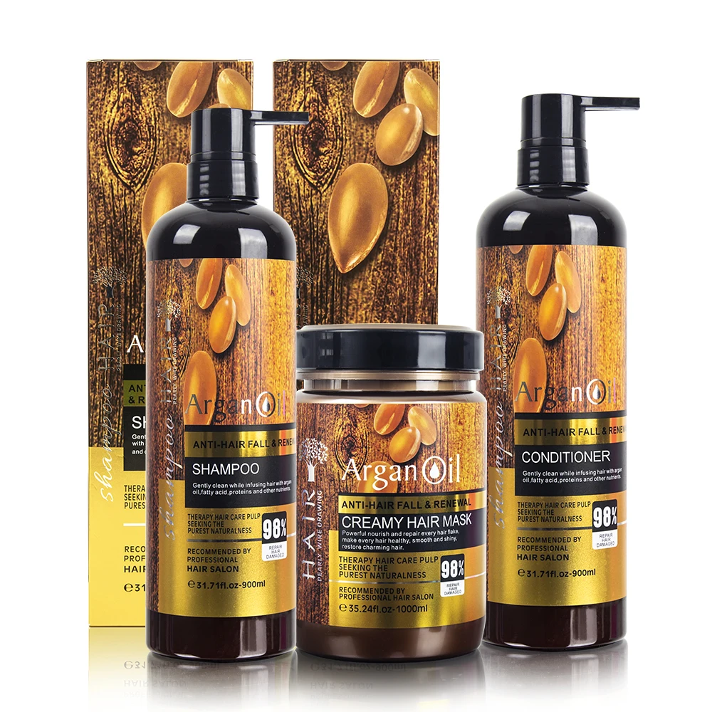Fast Delivery Hair Care Organic Collagen Professional Private Label Hair Care Set Argan Oil Shampoo and Conditioner