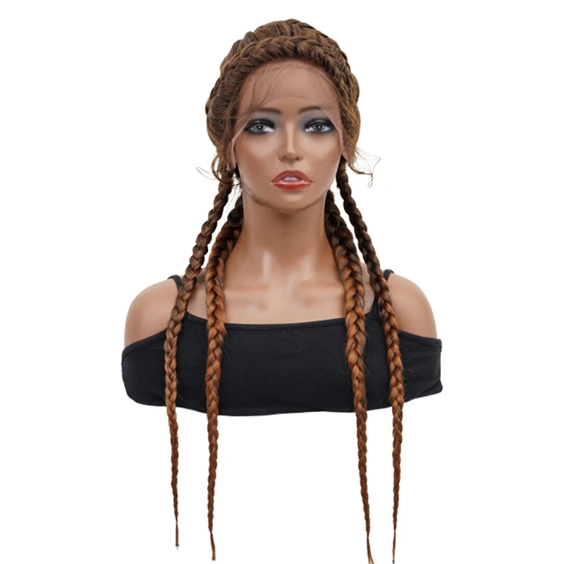 

Long Tressage Cheveux 4 Neerlandais Cornrow Perruque pour Femmes Noires synthetic braided wigs