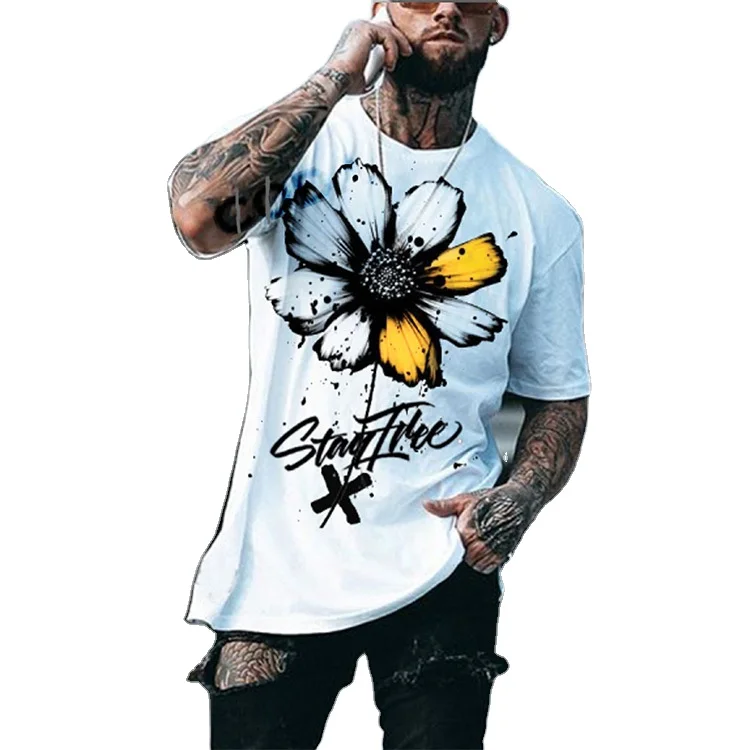 

2021 New fashion t shirt men casual personalized Print casual short-sleeved t shirt men high quality t shirt men cotton