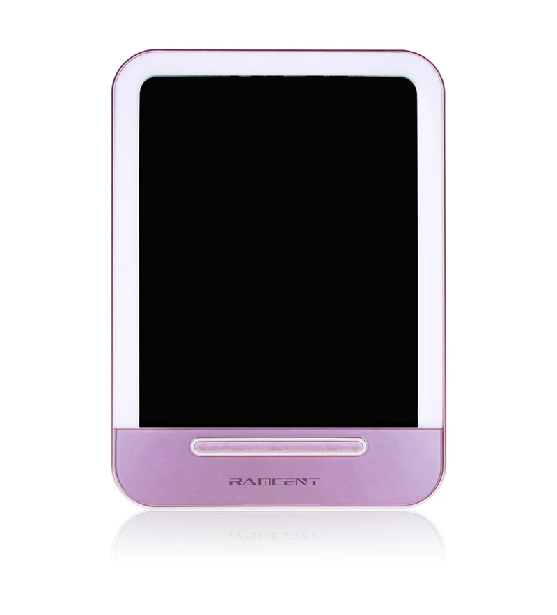 

Christmas Gift Portable LED Lighted Mirror Hollywood Vanity Compact Makeup Mirror USB Charging Touch Sensor Ipad Mirror, Purple/sliver