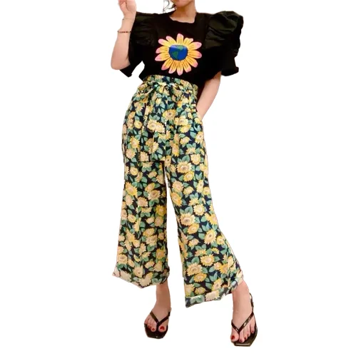 

Hot Selling Breathable Multicolor Floral Pattern 100% Cotton Sunflower Poplin Printed Fabric for Skirt and Bedding