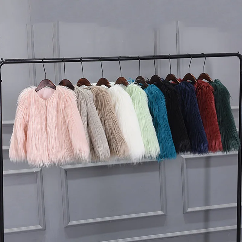 

Winter new girl's thick wool sweater coat children's Fashion Korean imitation fur coat, Picture