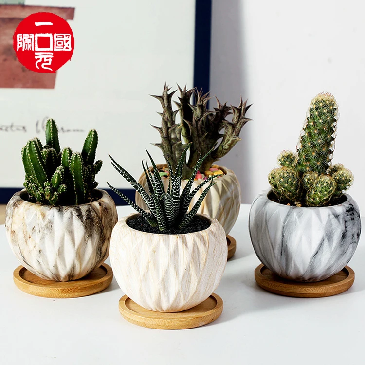 

Wholesale hot sale cheap price colorful round modern ordic marble pot decor ceramic flower pots