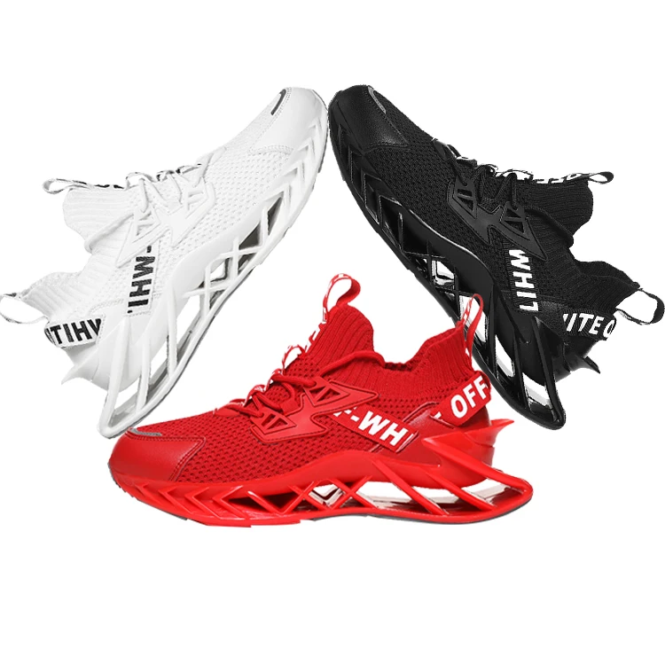 

New Arrival Comfortable Flying Fabric Tpubottoms Leisure Sports Shoes, White, black, red