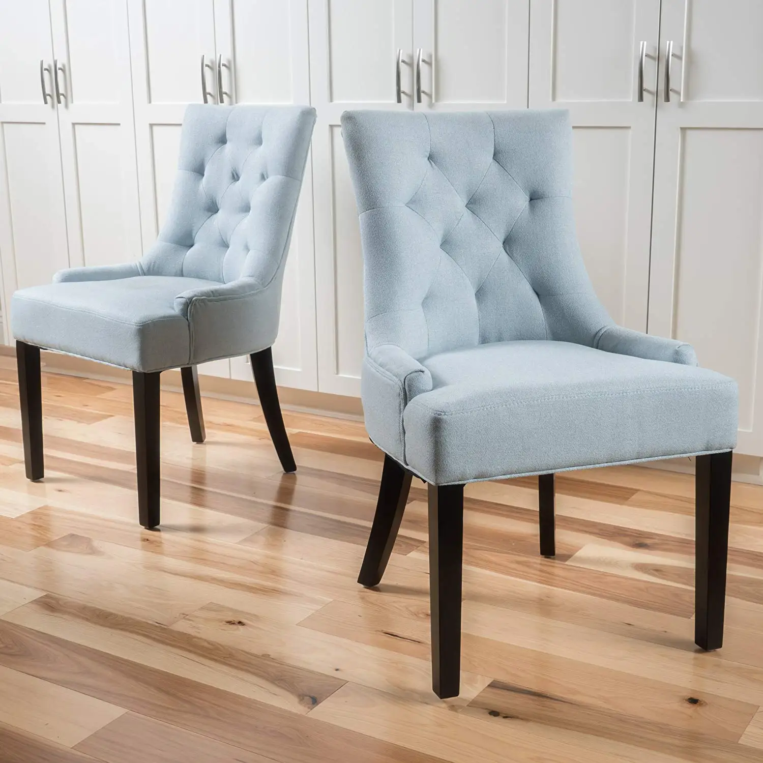 Sky Blue Hayden Fabric Dining Chairs Luxury Chairs Dining Room Buy