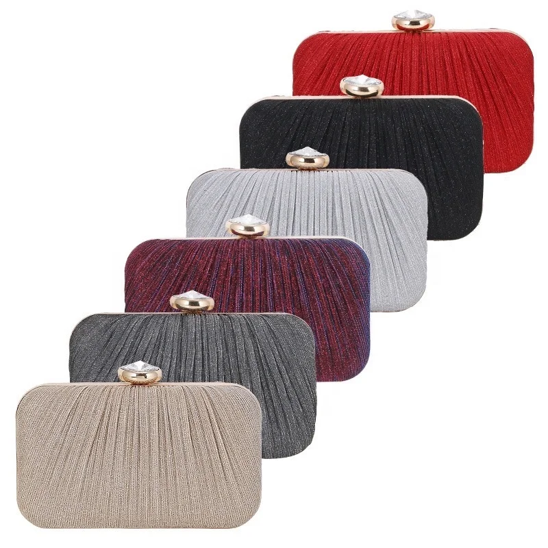 

2021 new Wrinkling shiny Party Purse Glitter Clutch Bag Party Evening Handbag