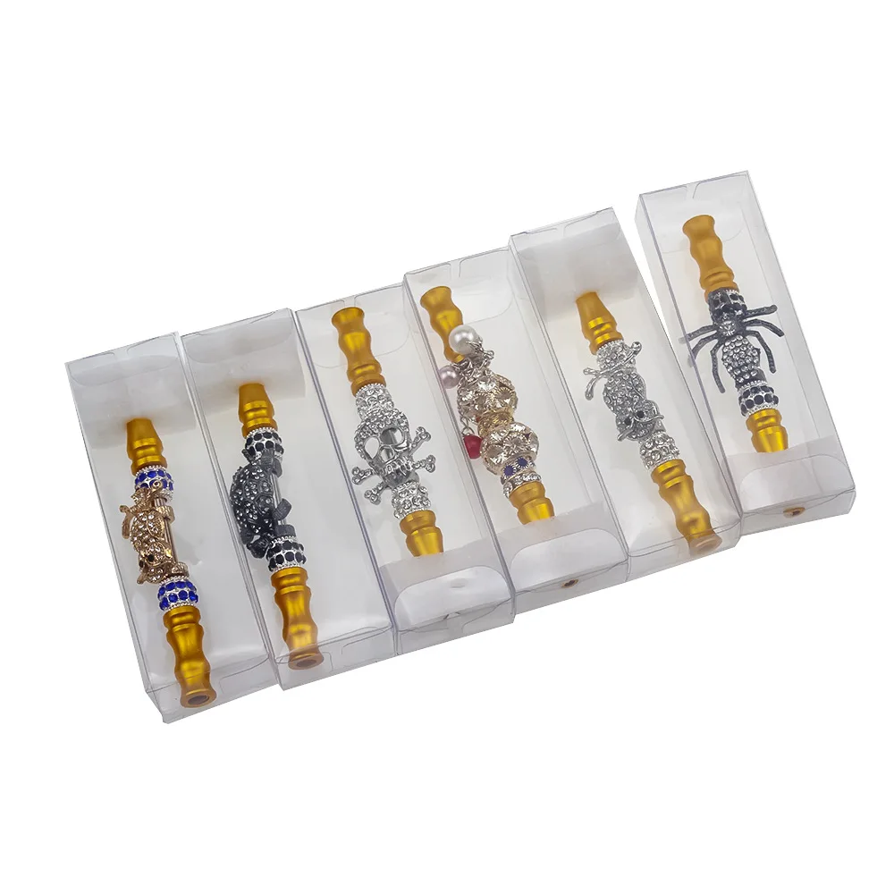 

Gold Diamond holder Shisha Hookan Nargila Hose Mouth Tips Cigarette Luxury Middle Eastern Style Hookah