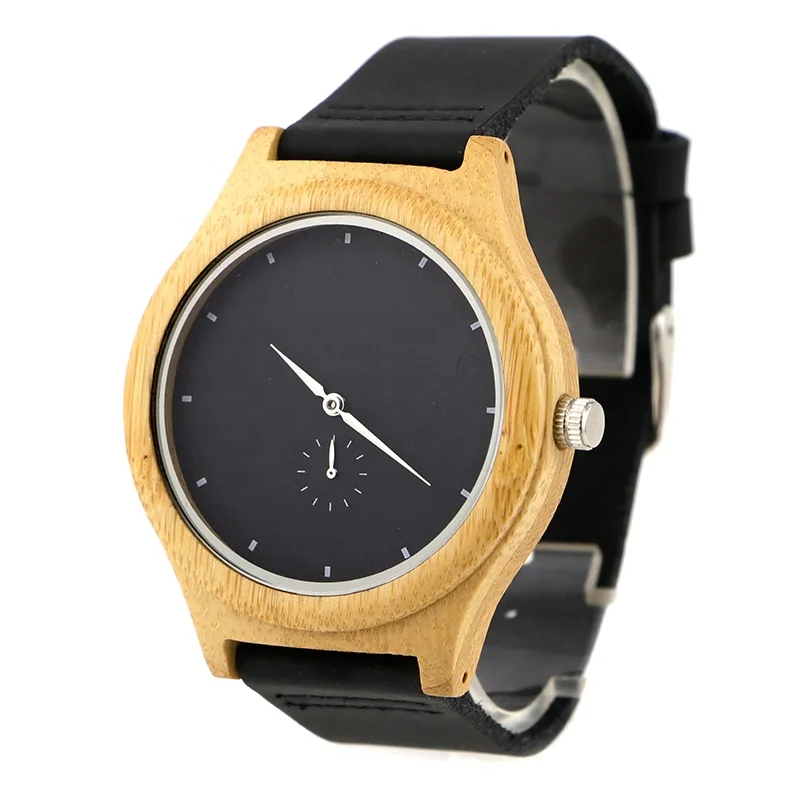 

Eco-friendly Leather Simple Watches Carbonized Bamboo Watch For Men