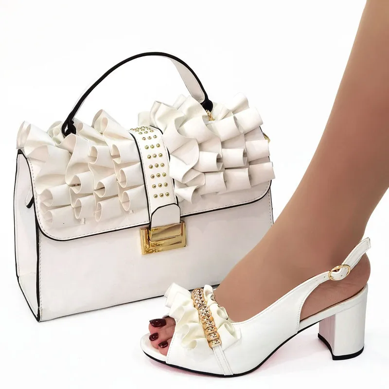 

2022 high quality for party 6.5 cm high heels with clutch bag for women wedding shoes and bag set with top quality, Orange,purple,yellow,black,fuchsia
