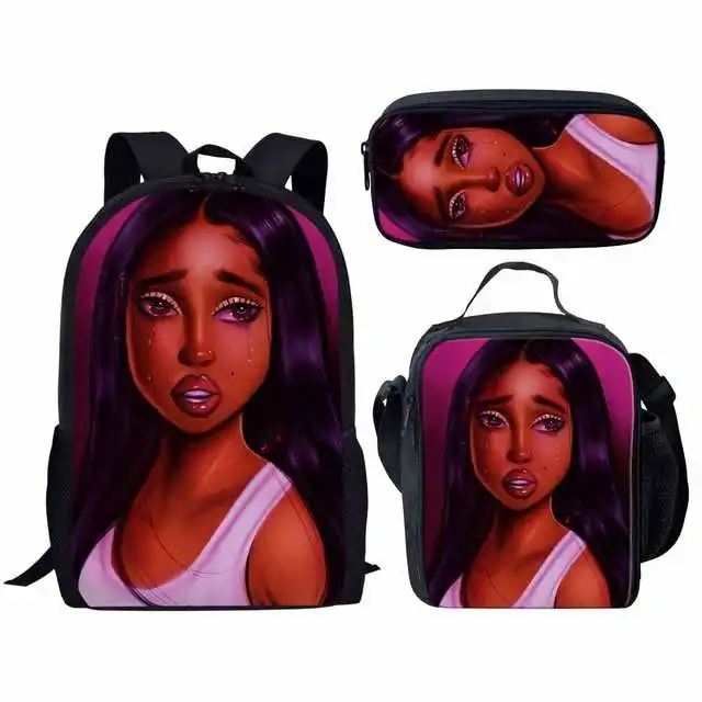 

WZDropship Black African Girls Print Wholesale Kids School Bags Backpack For Kids Female Student School Bags Cheap School Bags S