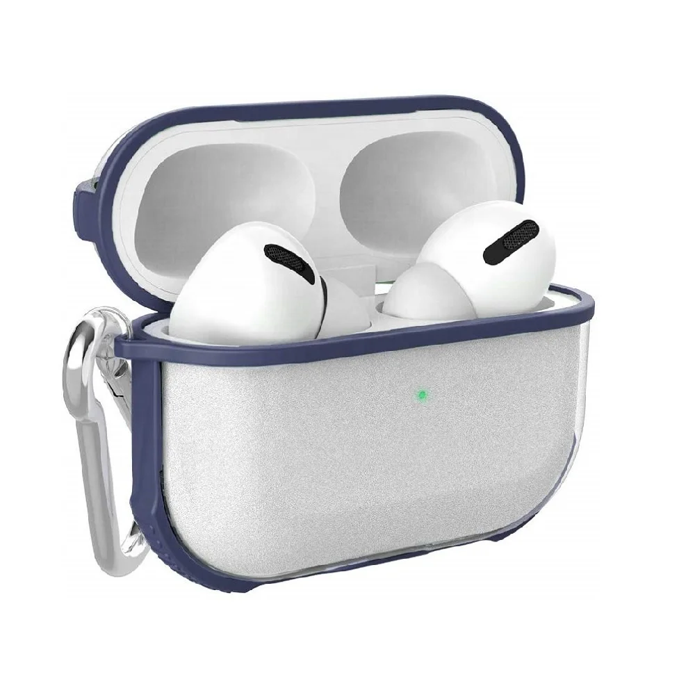 MoKo Matte PC Shockproof Protective Cover with Keychain & Dustproof Plug for Apple Airpods Pro Case