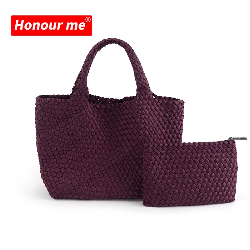 

woven neoprene bag Beach Bag Handmade Knitted bag