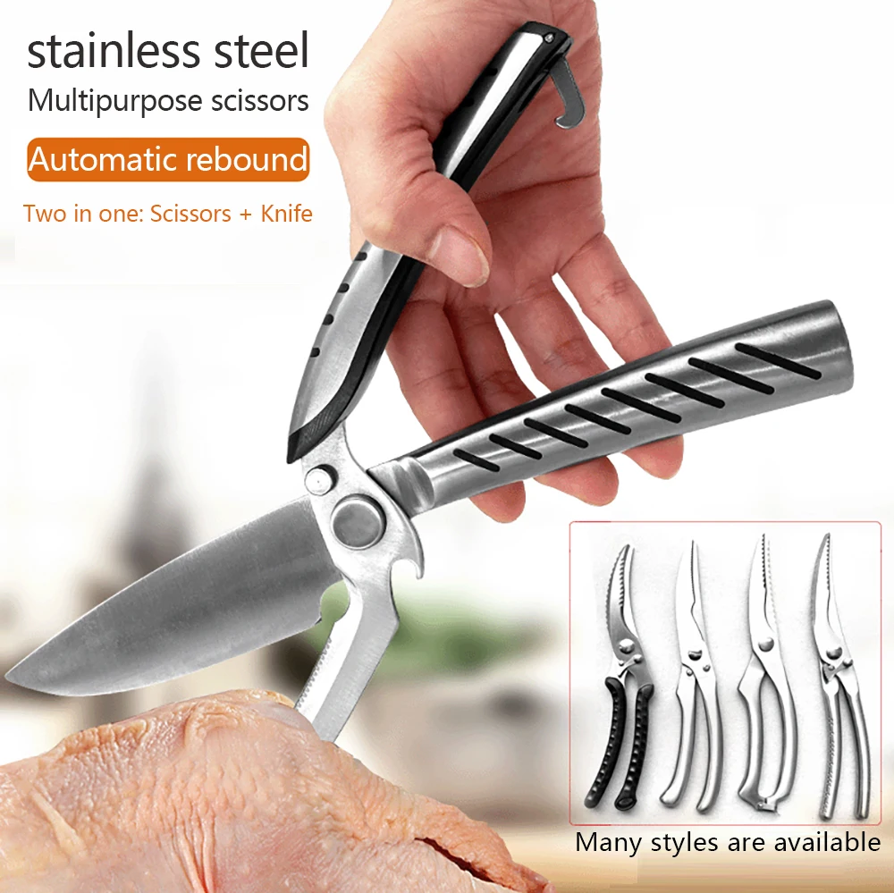 

Stainless Steel Kitchen Scissors shear Fish Duck cut Poultry Chicken Bone scissor Cutter Cook Tool