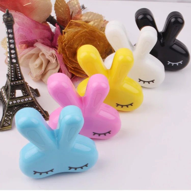 

custom plastic cute contact lens case multi color rabbit contact lens case, Pink