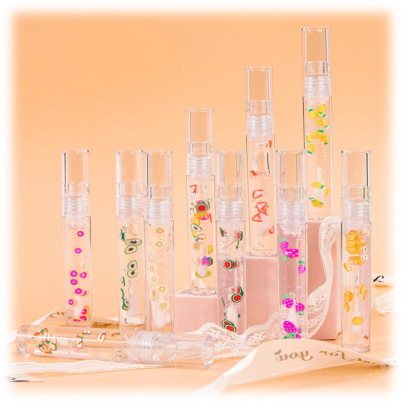 

Vegan Moisturizing Glossy Lipstick Base Lip Gloss Logo Customize Candy Oil Lipgloss