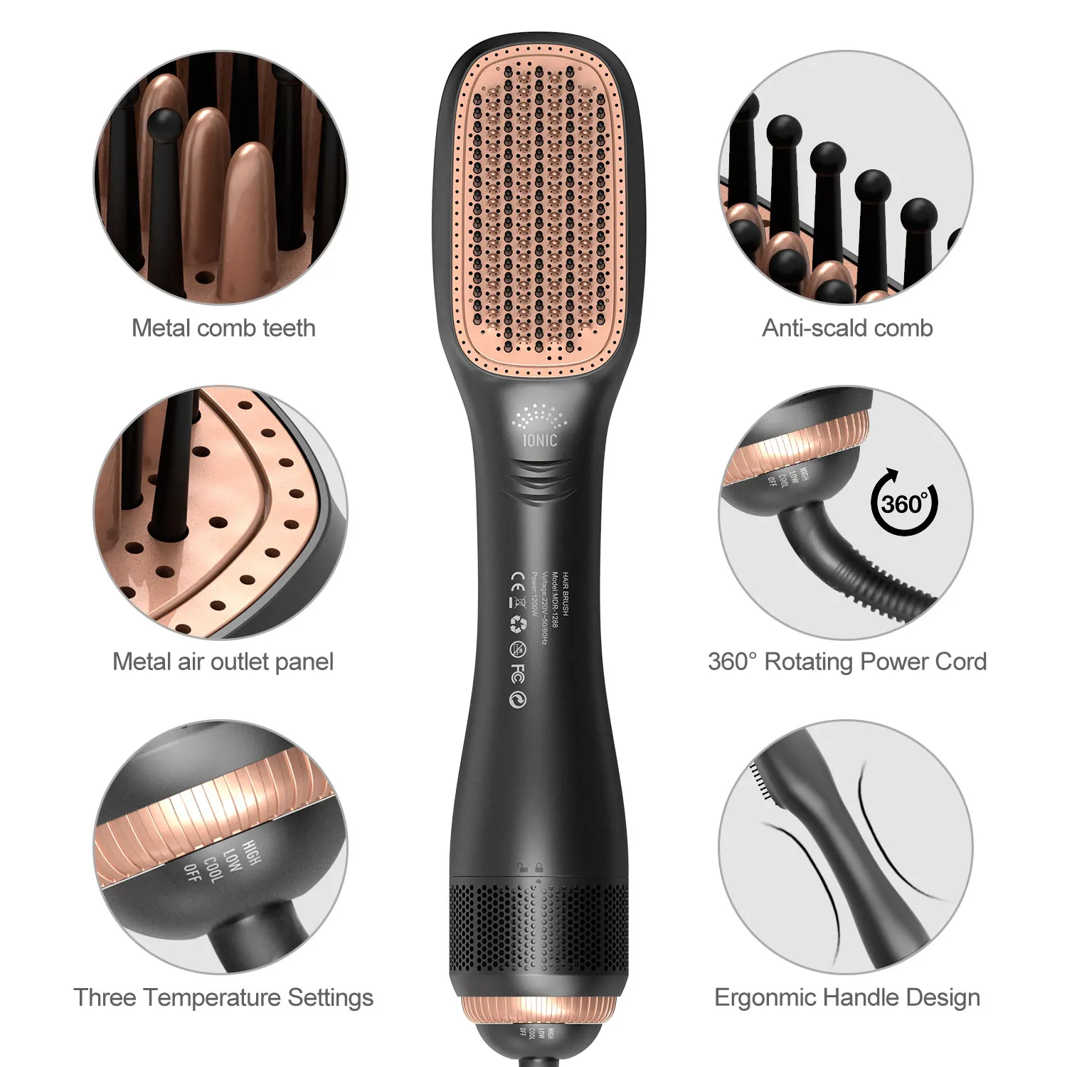 

Professional 1200W Hot Ceramic 3 In 1 One Step Blow Hair Dryer straightener And Styler Rotary Volumizer Electric Hot Air Brush