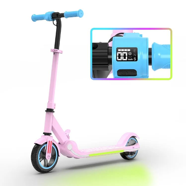 

2023 EU USA warehouse new 150W 16 km/h folding kids electric scooter kick scooters & foot scooter with led lights for kids 6-12