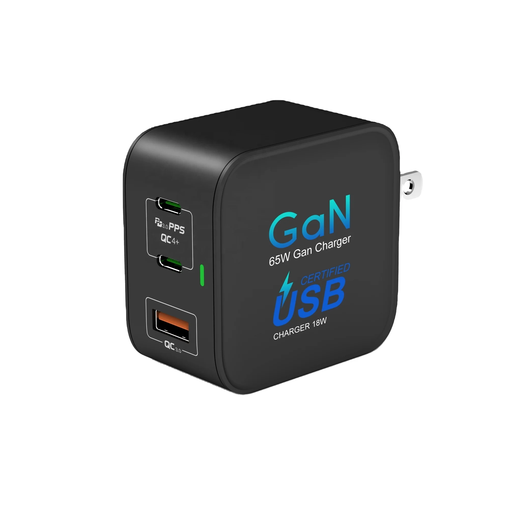 

HUNDA 2020 Best Selling 65W GaN Type-c Charger Quick Charge QC3 Wall PD Charger 3 Ports Universal Wall Charger with KC FCC CE CB