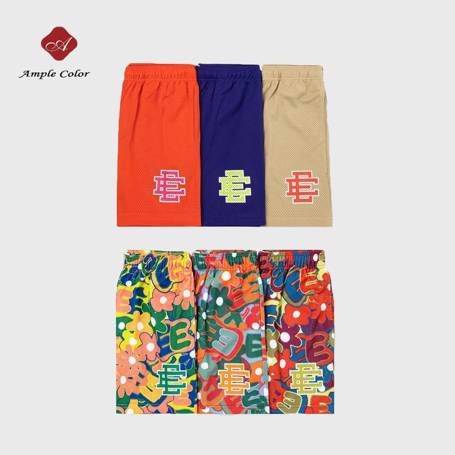 

Custom Polyester Screen Print Mesh Shorts Breathable Casual Sports 5 Inch Seam Men Mesh Sublimation Basketball Shorts