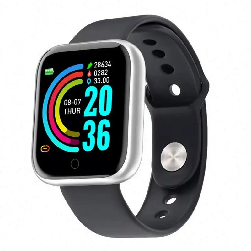 

2021 Smartwatch Sleep Tracker Step Counter Heart Rate Blood Pressure Health Exercise Tracker Push Message Smart Sport Watch Y68, 4 colors