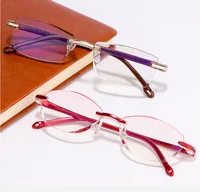 

Hot sale cheap anti blue ray reading glasses with rimless frame custom logo SP801 in stock