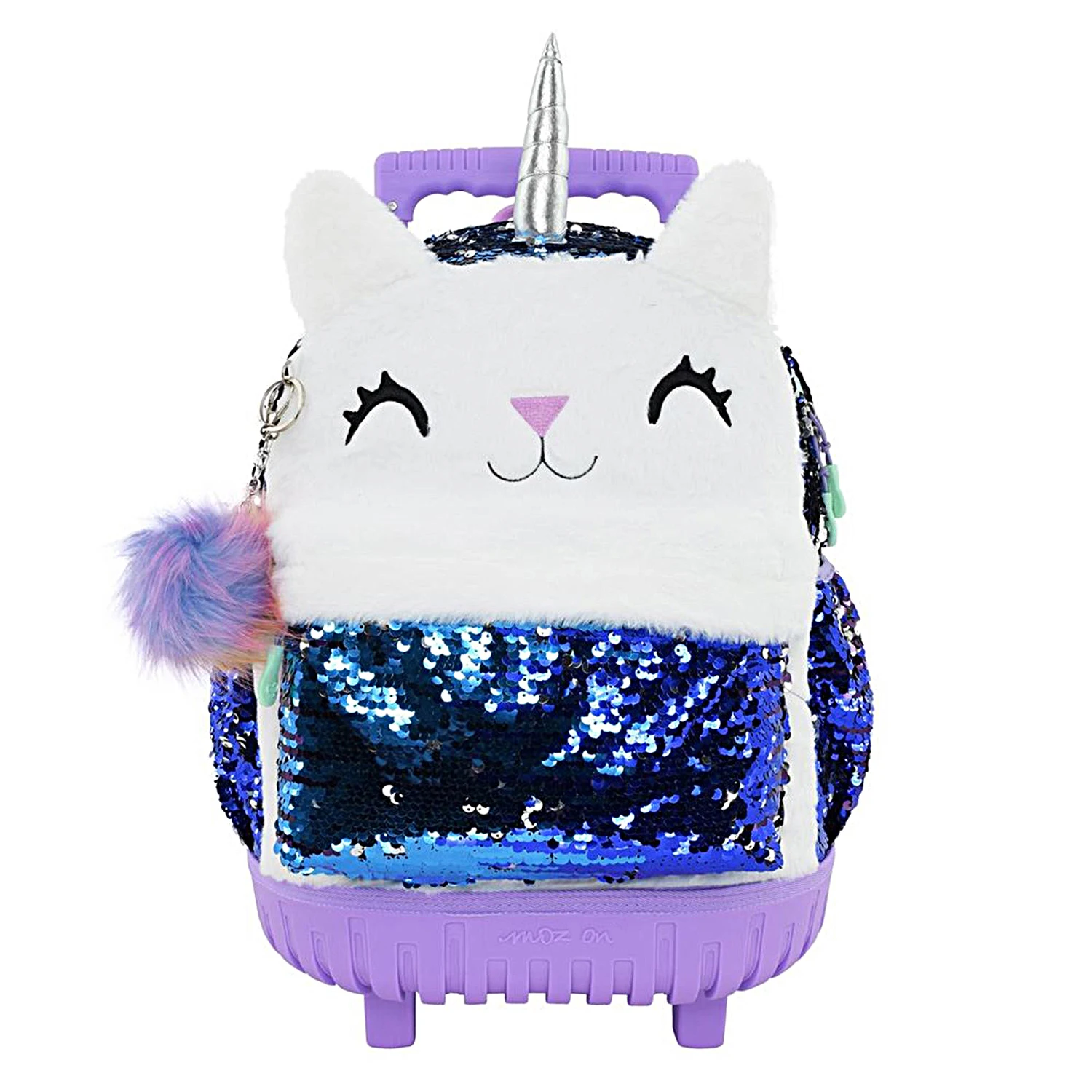 

16" Rolling Carry-on Backpack for Girls, Kids Fashion Sequins School & Travel Luggage for Teens Glitter Bags