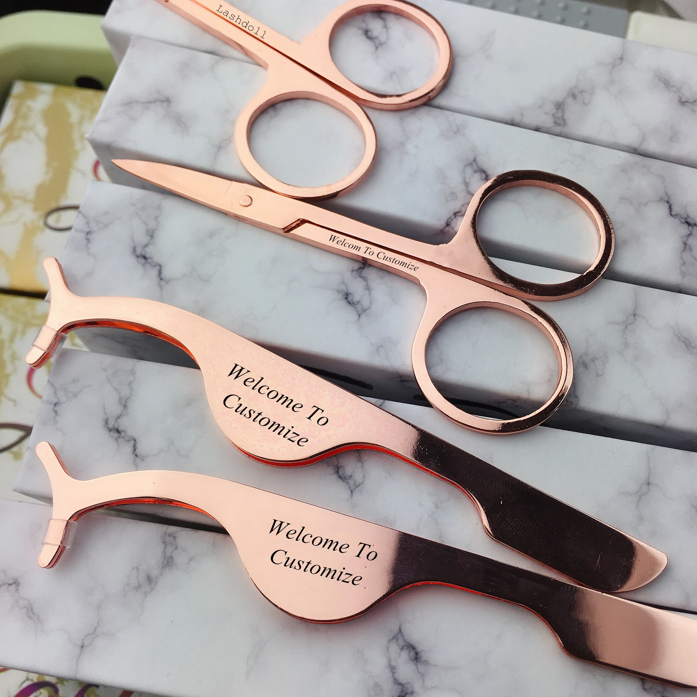 

Stainless steel Eyebrow Scissors Custom Logo Eyelash Scissors With Low MOQ, Colored