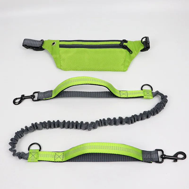 

Dog Running Hands Free Waist Jogging Belt Retractable Bungee Reflective Pet Dog Leash Set