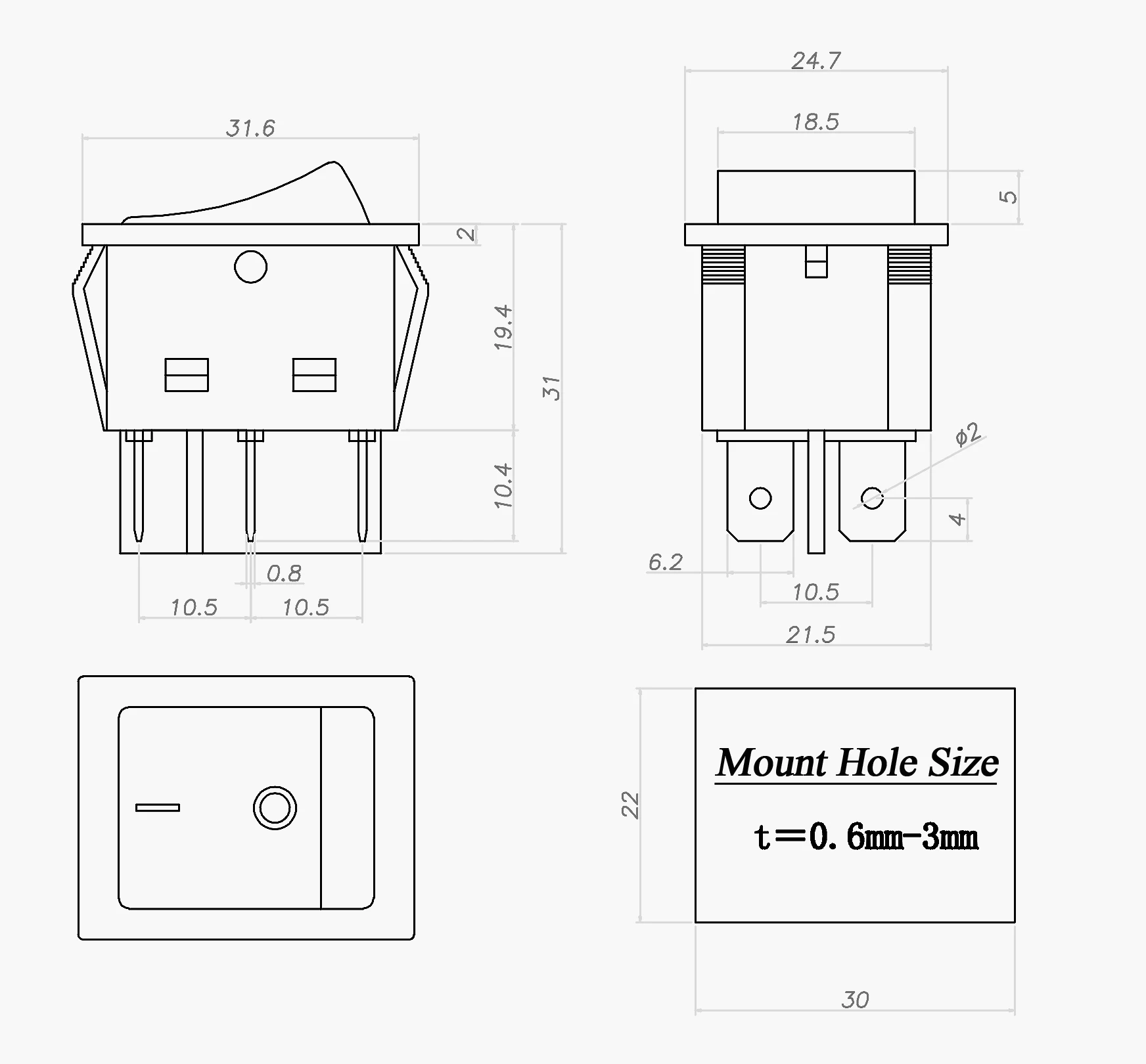 Kcd4 16a 250v 4 контакта схема подключения