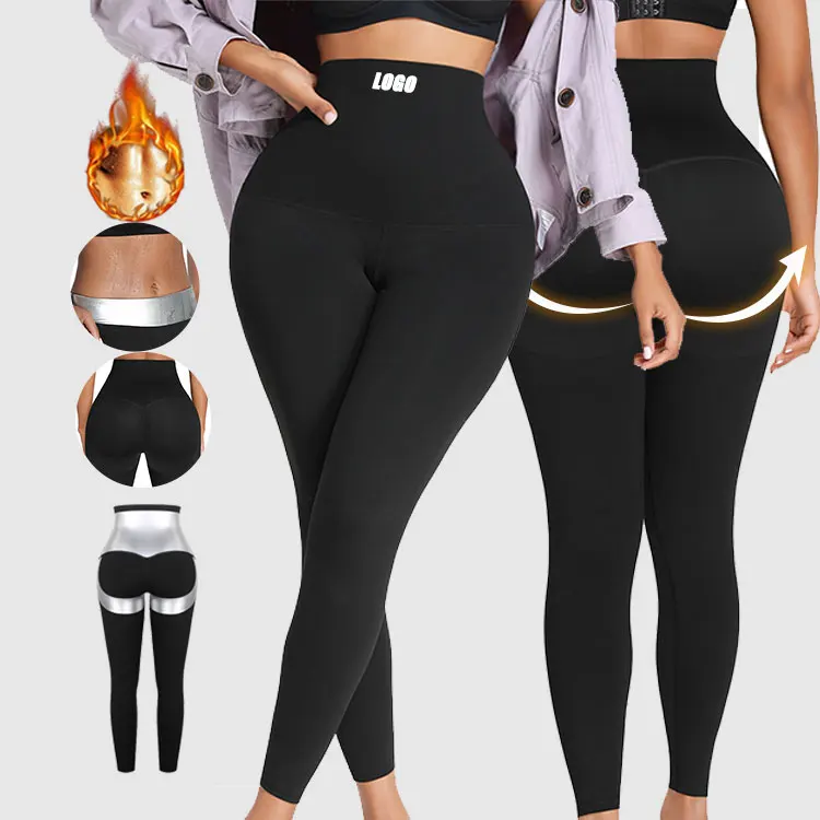 

HEXIN Custom Logo Slimming Neoprene butt Lifter Waist Trainer leggings Women, As shown
