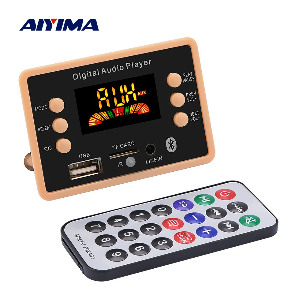 

AIYIMA BT MP3 Decoder Audio Board BT 5.0 Receiver Car MP3 Player WMA WAV FLAC APE TF Card FM USB Decoding DC12V