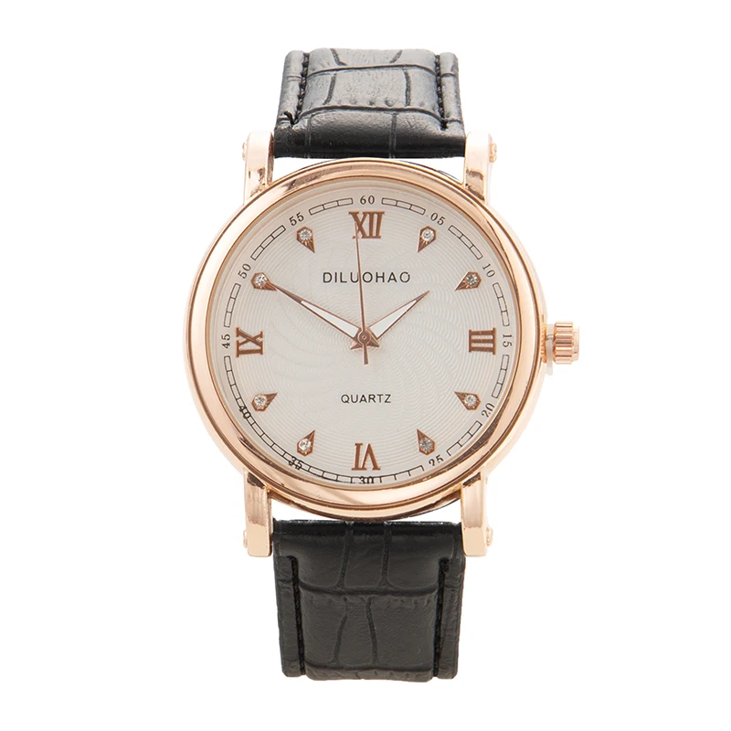 

Fashion diamond Rome scale wristwatch round waterproof men's luxury fashion quartz watch reloj, 8 colors