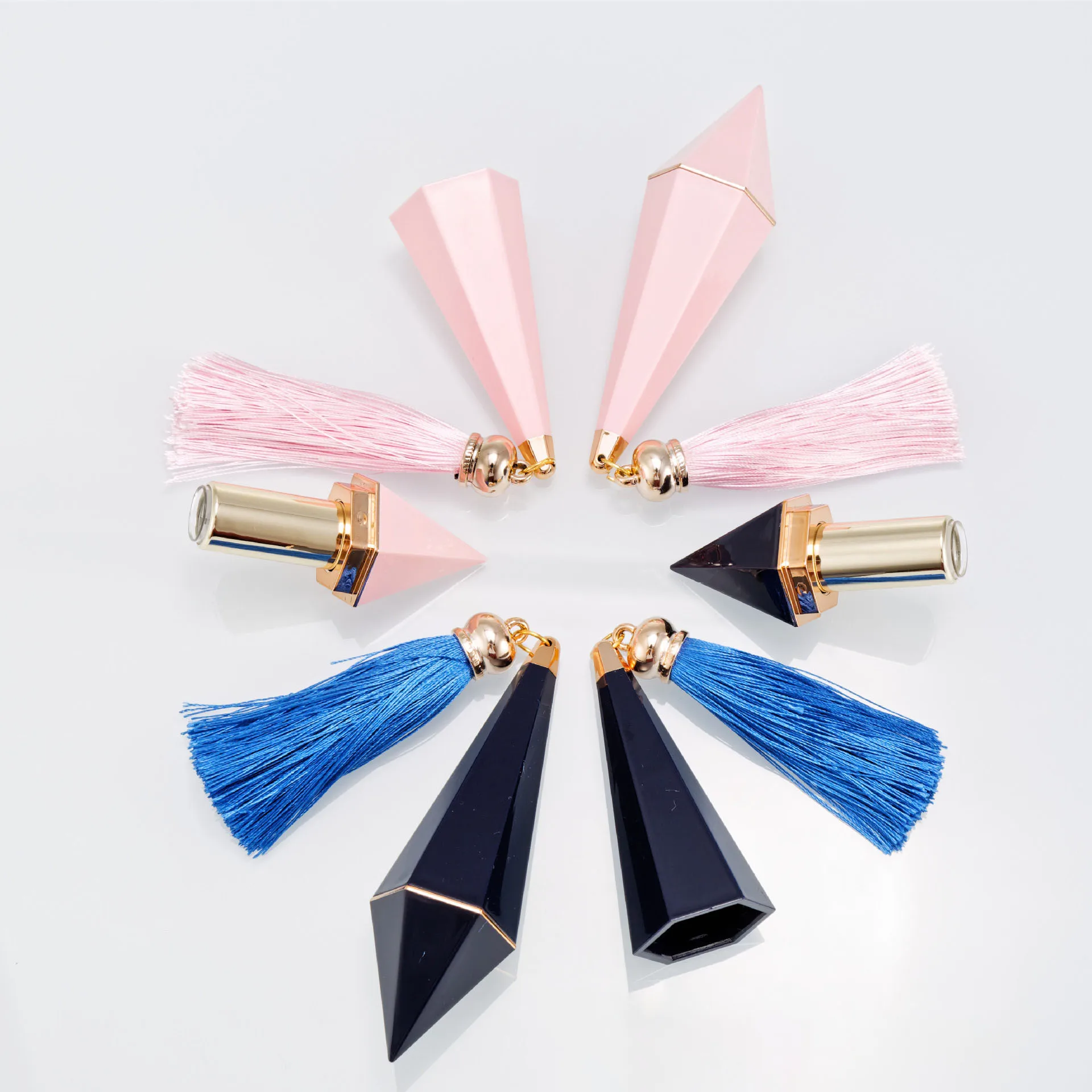 

fancy shape make your own cosmetic lipstick tube with tassels