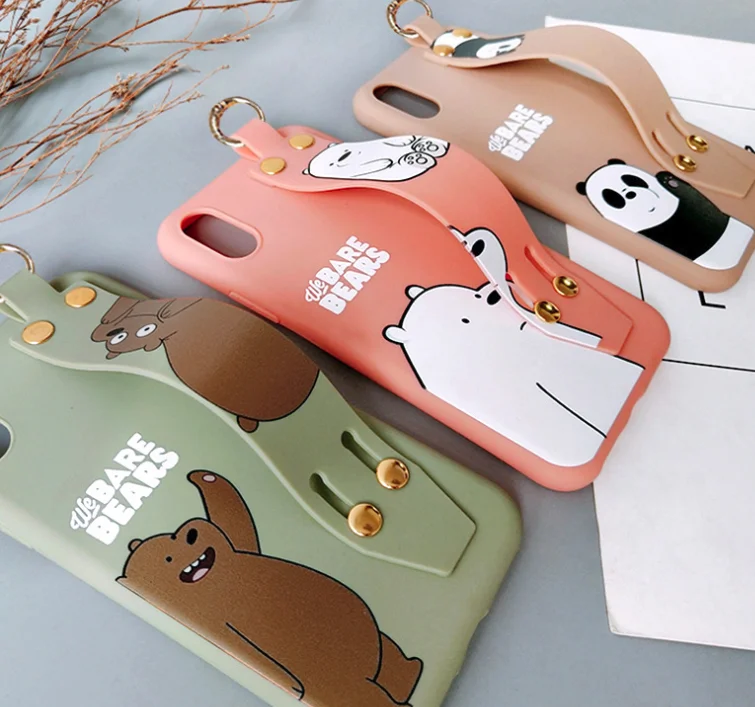 

creative bear smart phone case, mobile phone case for iphone X/XS with wristband