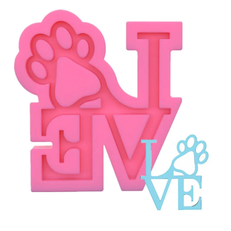 

Y2584 Epoxy Resin Jewelry Silicone Keychain Love Paw Mold, Random