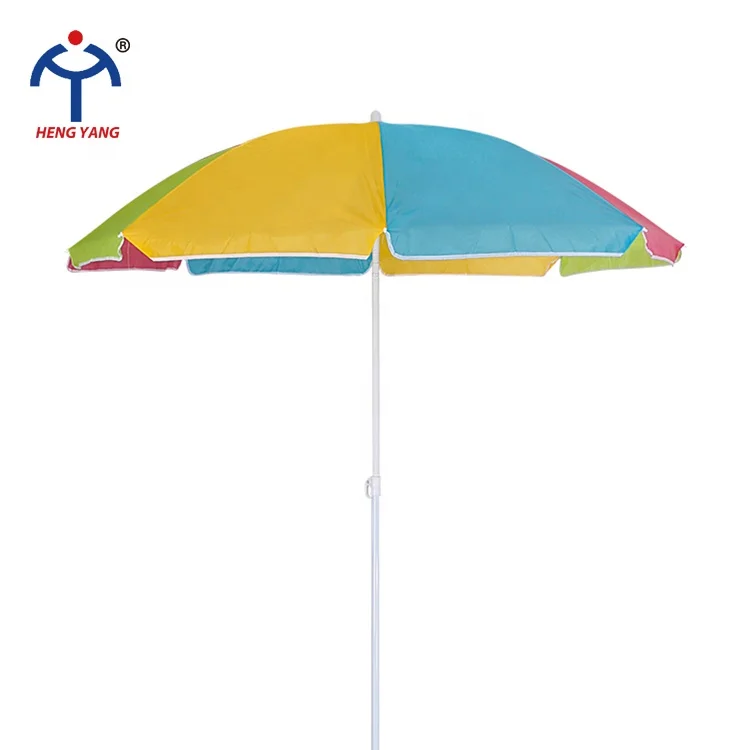 

Umbrella Outdoor Beach Sun Shelter 180cm 8 Ribs Polyester Taffeta Fabric Factory OEM Beach Umbrella With Tilt